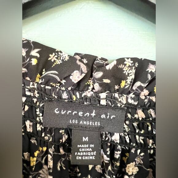 Current Air Aurelie Floral Print Mini Dress boho drop waist fall flutter skirt M - Picture 6 of 12